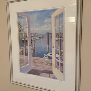 Signed C. Saye Dockside at the Marina Print