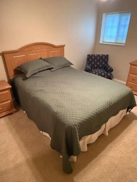 Queen Bedframe with Bedding