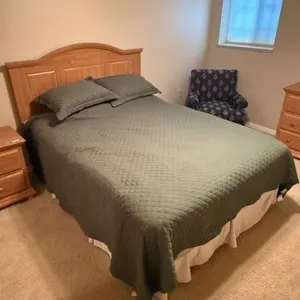 Queen Bedframe with Bedding