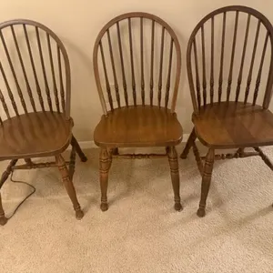 Set of 3 Wooden Windsor Dining Chairs