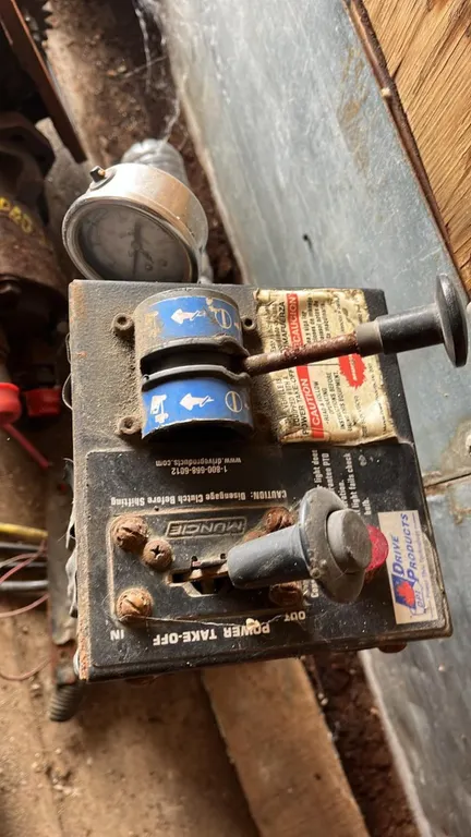 OFFSITE - P.T.O. Drive and pump with control tower. Part # of drive and pump in photos. I. Working condition.