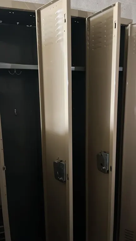 OFFSITE - Section of 3 lockers, 36” wide, 78” high and 15” deep.