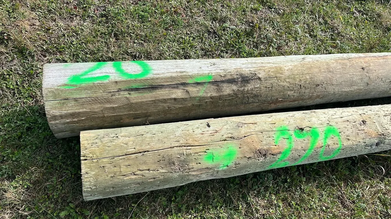 OFFSITE - 2 hydro poles, 20’ long each.