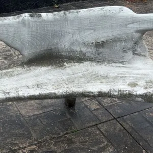 Teak Wood Sculptural Outdoor Front Yard Bench