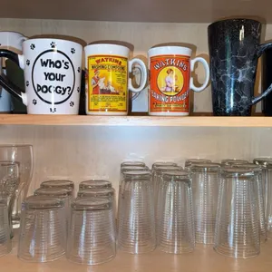 Glass Tumblers and Printed Ceramic Mugs