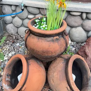 Three-Piece Terra-Cotta Plant Pot Display