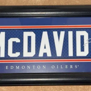 Connor McDavid Signed Edmonton Oilers Framed Jersey Print 8x24