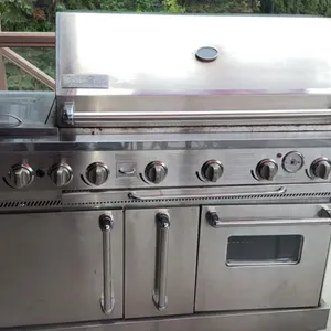 Grand Classic Stainless Steel Outdoor Natural Gas Grill with Side Burner and Oven