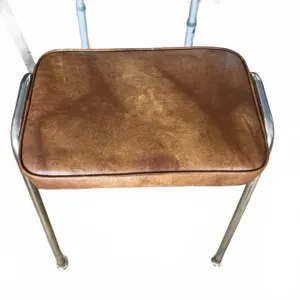 Stylerite Furniture Toronto Brown Vinyl and Metal Stool