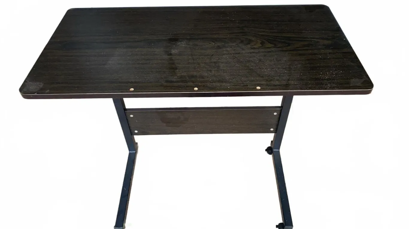 Adjustable Tilt-Top Drafting Table on Wheels, Dark Wood Finish