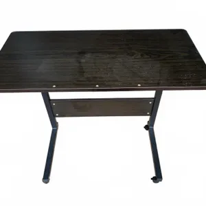 Adjustable Tilt-Top Drafting Table on Wheels, Dark Wood Finish