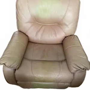 Beige Leather Power Recliner Chair