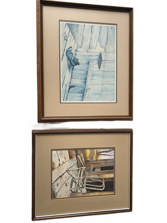 Framed J.E. Healey Watercolours, 1991