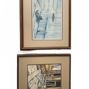 Framed J.E. Healey Watercolours, 1991