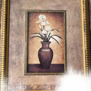 Framed Art Print of Vase With White Flowers, 51x61 cm
