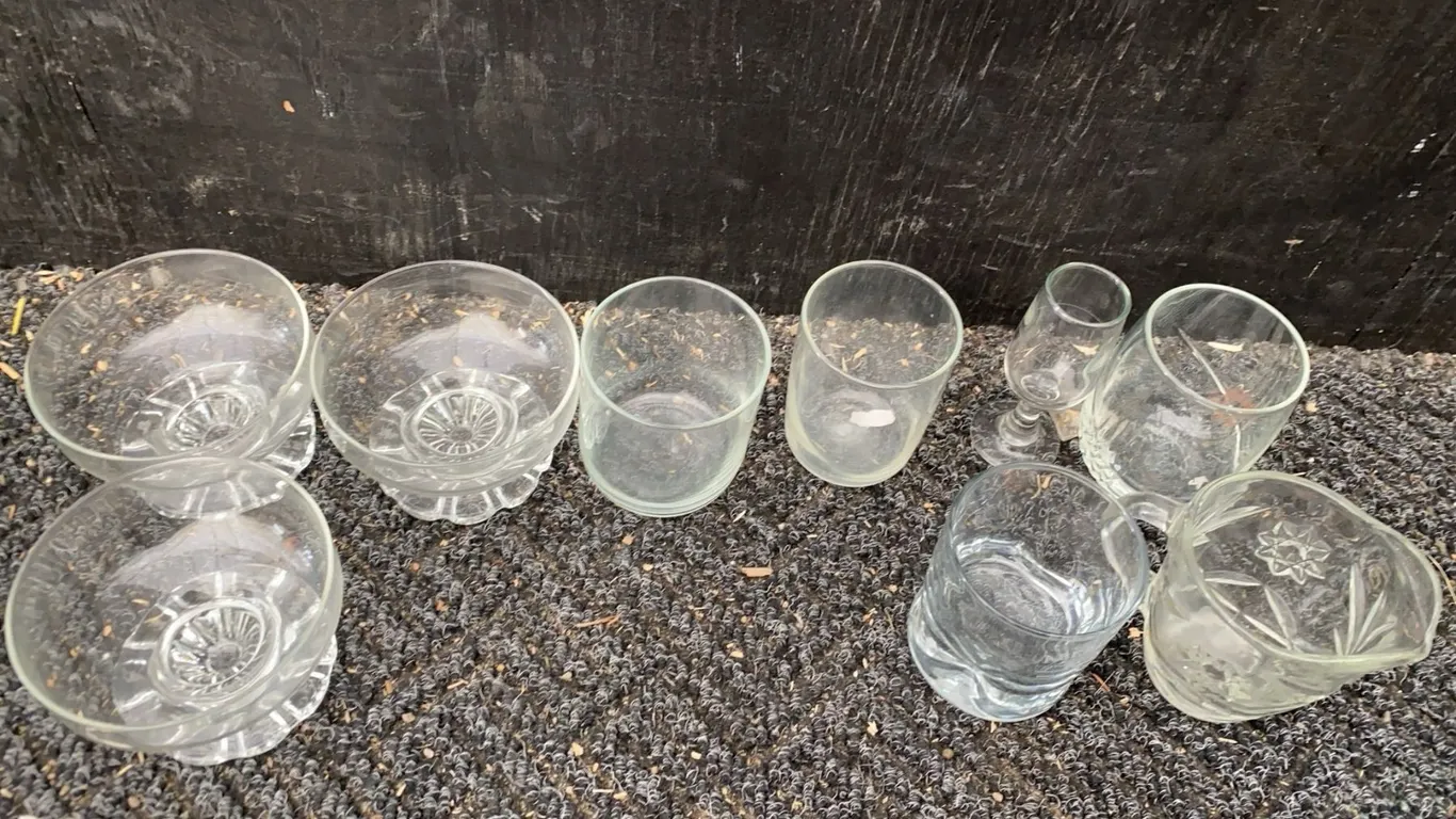 Clear Glass Bowls, Tumblers, and Cups Lot