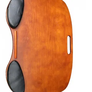 Wood Lap Desk with Cushioned Base and Wrist Pads