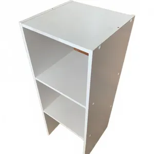 White Laminated Particle Board Shelf Unit with Two Shelves