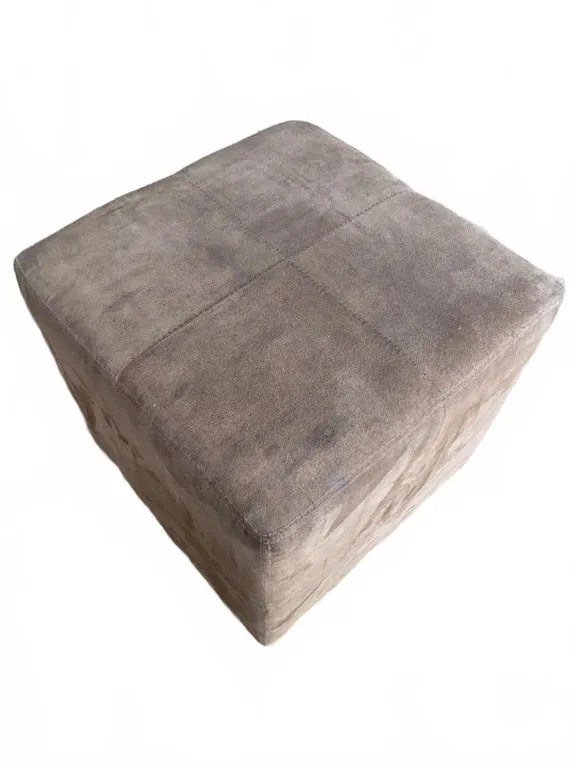 Brown Microfiber Square Ottoman