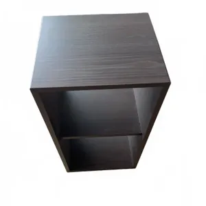 Dark Brown Wood-Finish Two-Shelf Bookcase or Storage Cubby