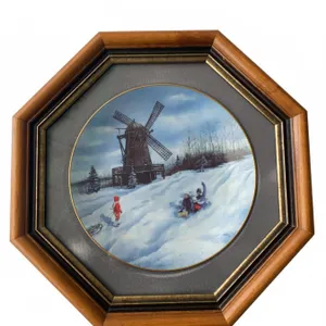 Christmas in Canada "The Windmill" Limited Edition Plate 1996 Framed