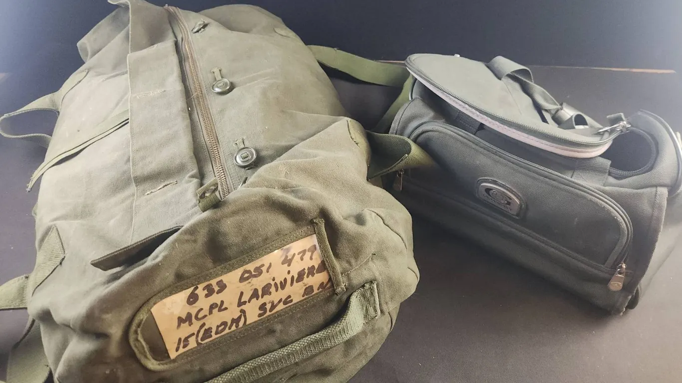Military Duffel Bag, Globetrotter Bag, Canteens, Medals, Keys