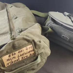 Military Duffel Bag, Globetrotter Bag, Canteens, Medals, Keys