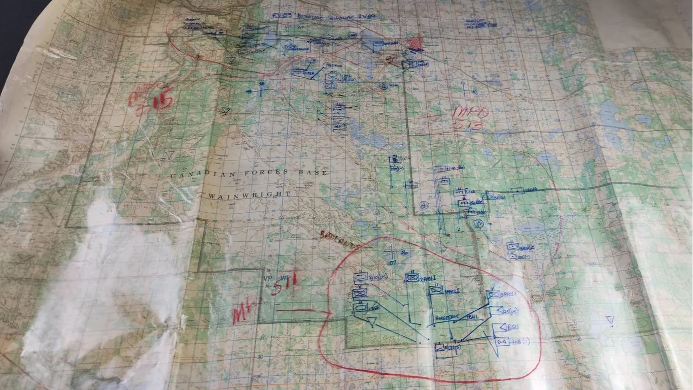 Canadian Military Topographic Map Edition 16 MCE 14 with Handwritten Annotations