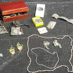 Jewelry and Watch Lot With Necklace, Bracelets, Earrings, Pendants and Watch