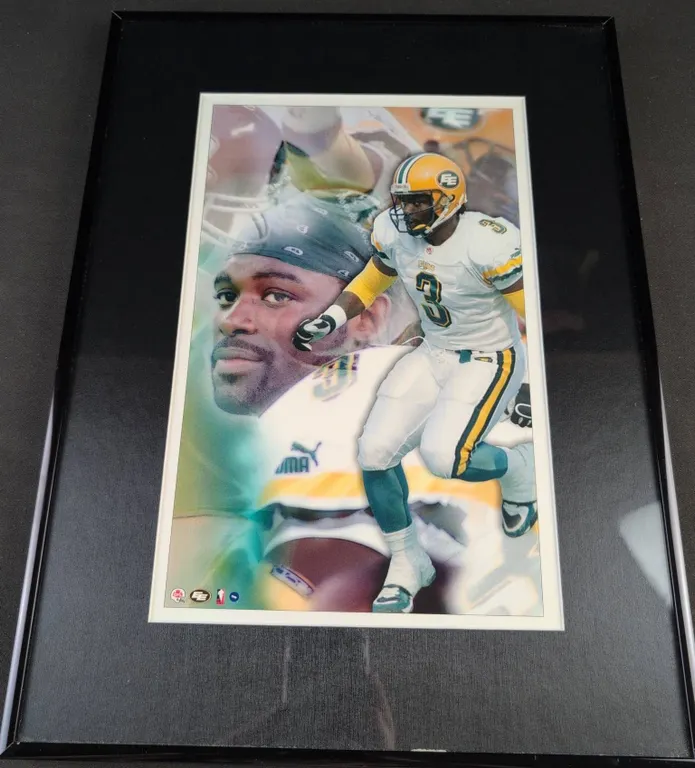 Edmonton Eskimos CFL Player Framed Poster Print with Team Branding