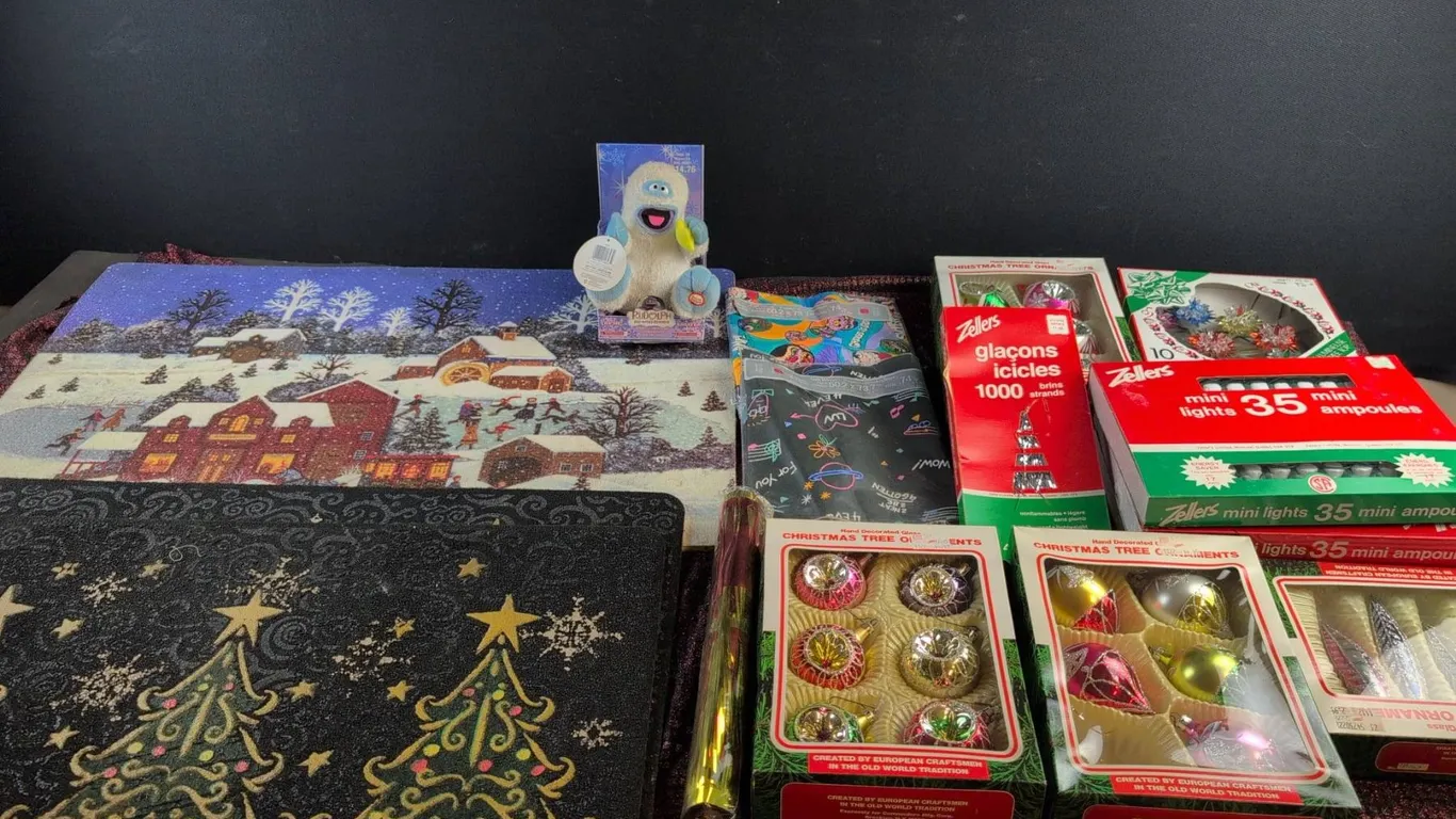 Christmas Decor, Lights, Ornaments, Plush, Doormats, Gift Wrap