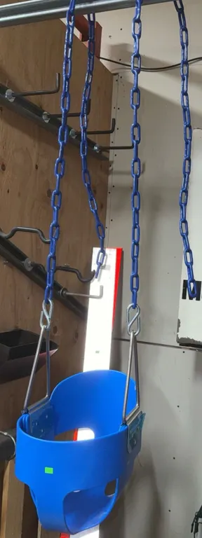 Blue Plastic Toddler Swing Seat with Chain Suspension