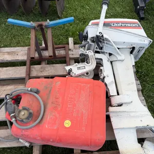 Johnson 7.5 hp boat motor, tank and stand  (GST 5 % charged)
