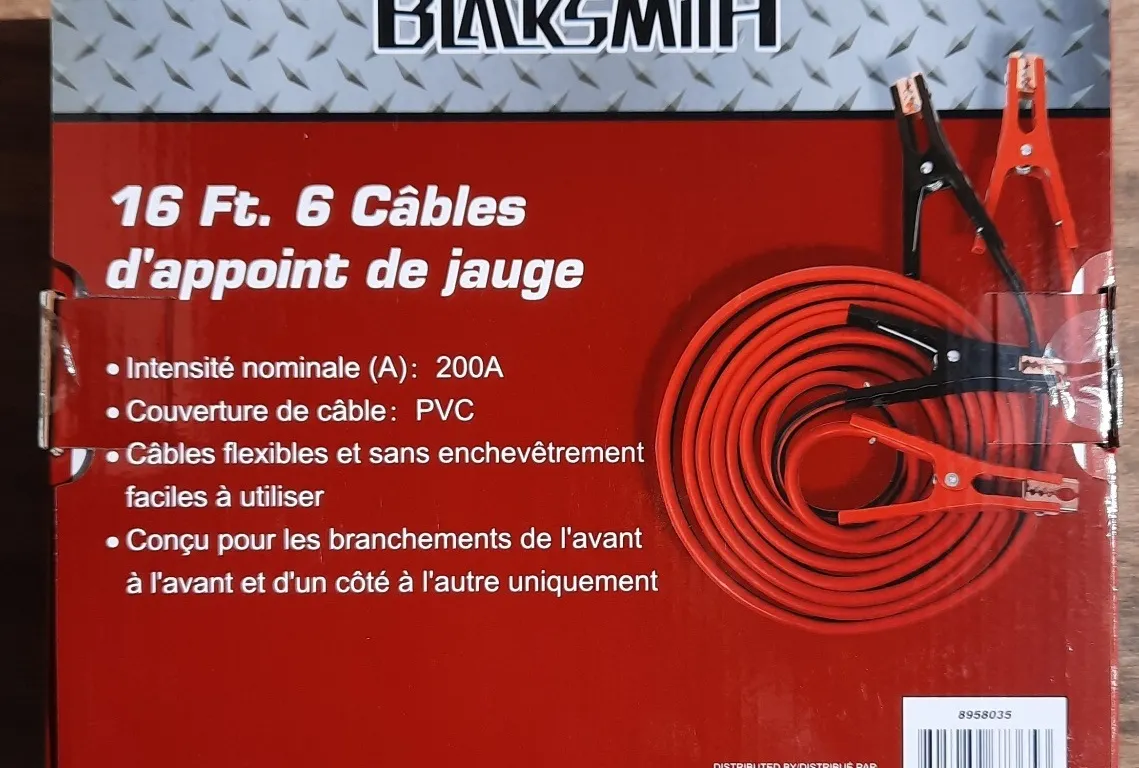 NEW Booster Cables 16FT 6 Gauge. (GST 5% & PST 7% charged)