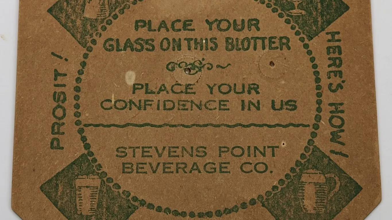 STEVENS POINT BEVERAGE CO WISCONSIN BEER COASTER