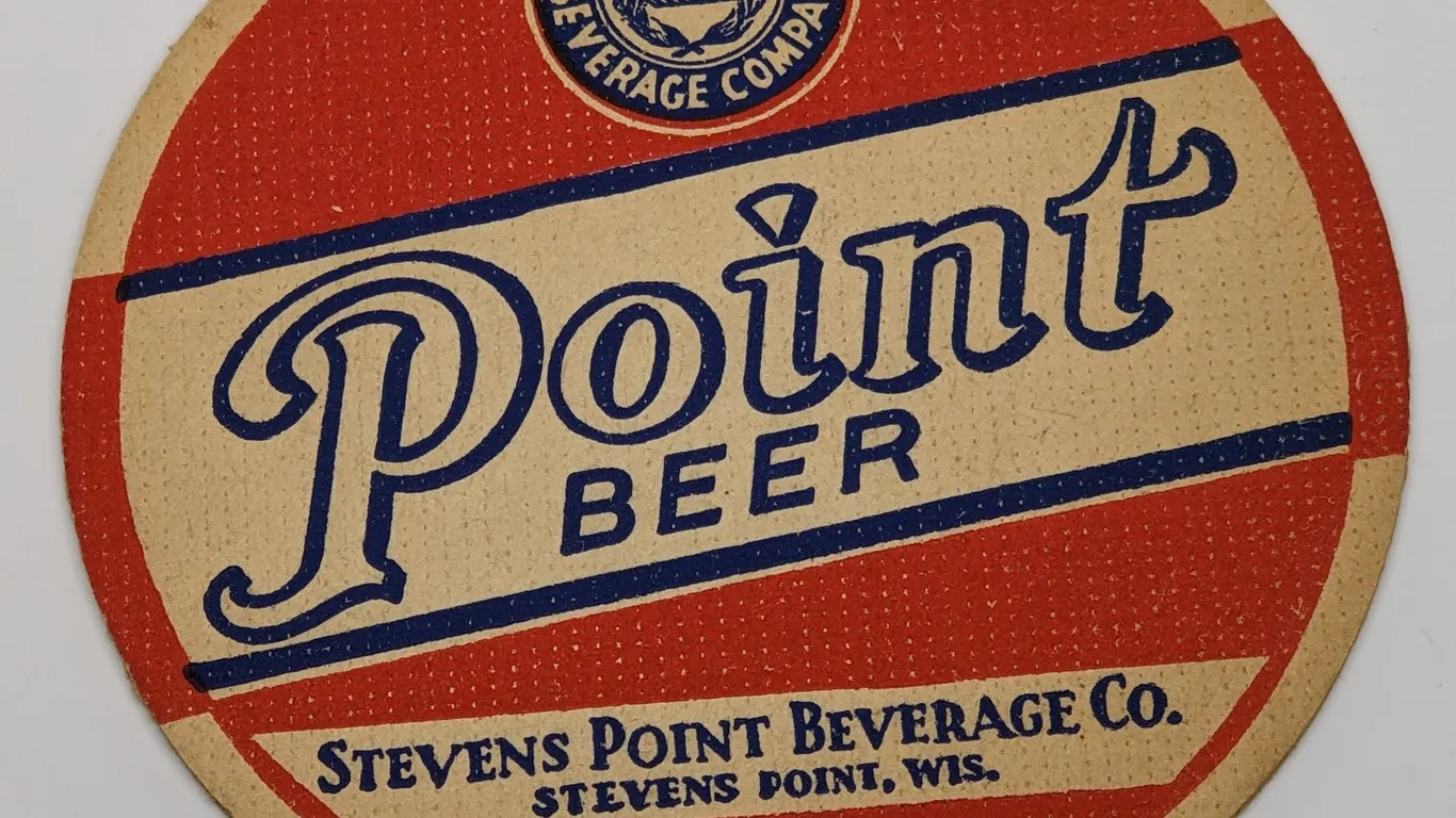 STEVENS POINT BEVERAGE CO POINT BEER COASTER WISCONSIN