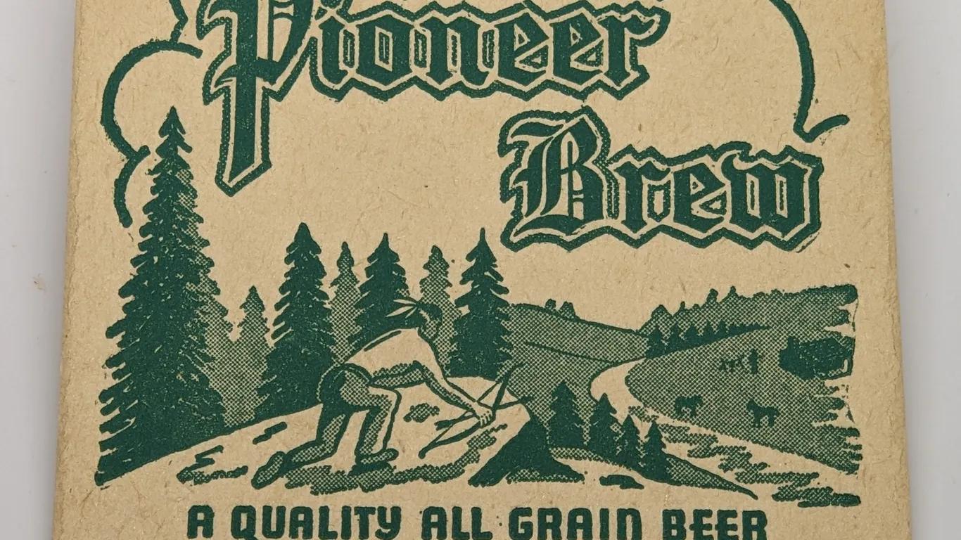 PIONEER BREW BEER COASTER G. WEBER BREWING THERESA WISCONSIN
