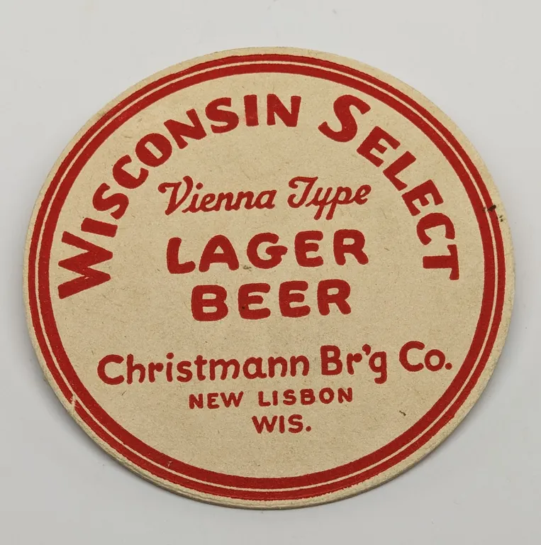 WISCONSIN SELECT VIENNA TYPE LAGER BEER COATER CHRISTMANN NEW LISBON
