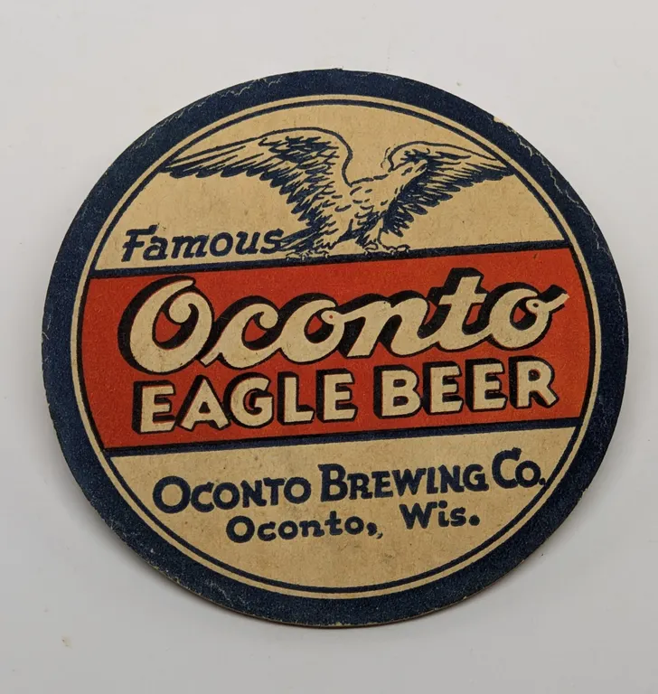 FAMOUS OCONTO EAGLE BEER COASTER WISCONSIN