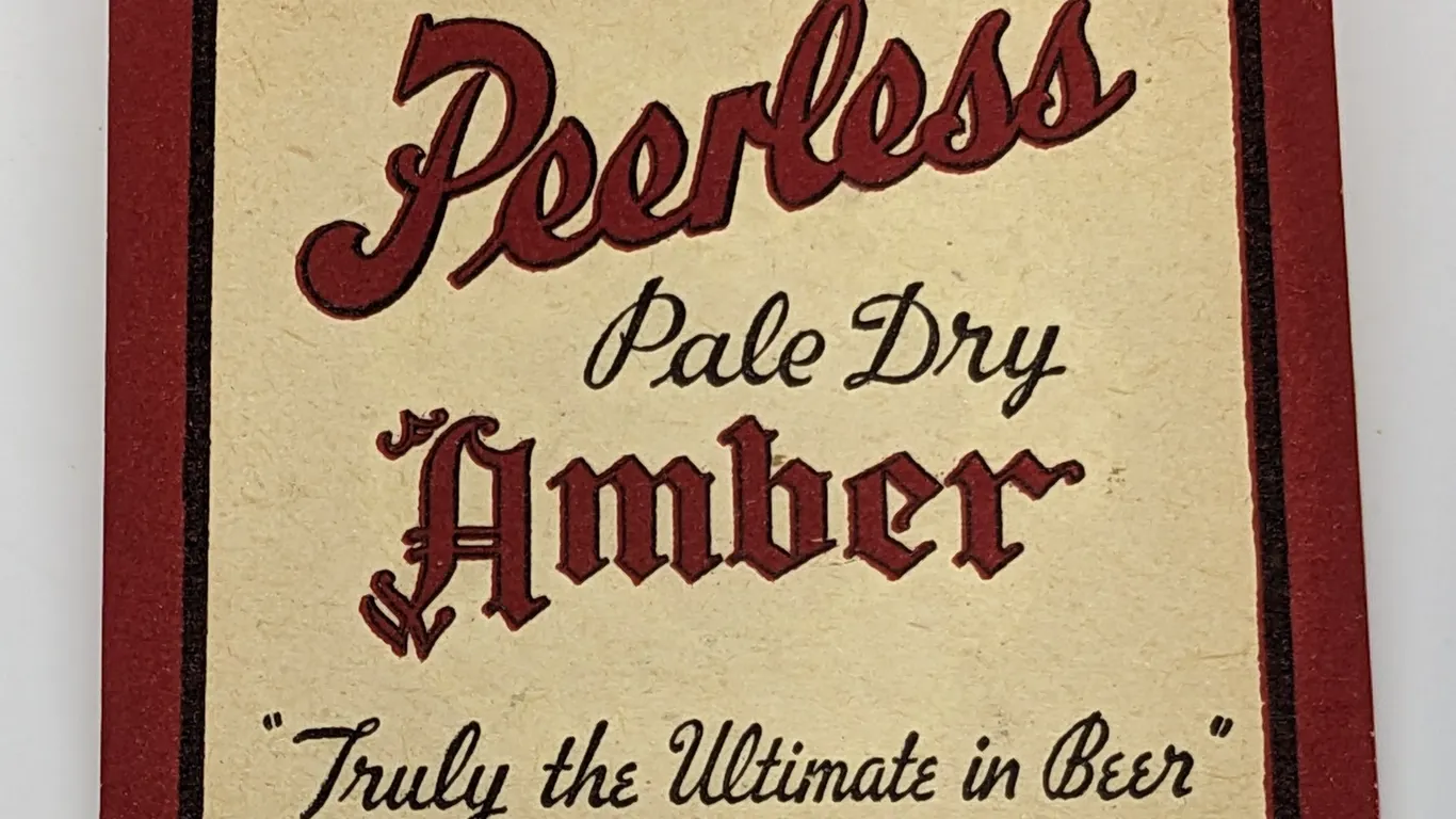 PEERLESS PALE DRY AMBER BEER COASTER LA CROSSE WISCONSIN