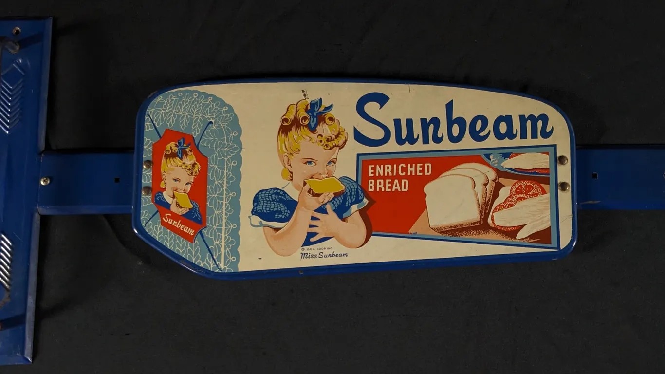 TIN DOOR PUSH SIGN SUNBEAM BREAD