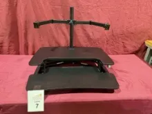 SIT/STAND ADJUSTABLE DESKTOP RISER W/ DUAL MONITOR