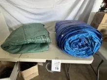 LOT CONSISTING OF LARGE TARP & DUMPSTER BAG
