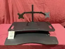 SIT/STAND ADJUSTABLE DESKTOP RISER W/ DUAL MONITOR