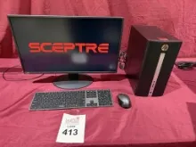 HP PAVILION 570 DESKTOP PC WITH 24" SCEPTRE MONITOR