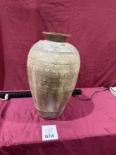 MOROCCAN TERRACOTTA URN VASE VESSEL 28" TALL