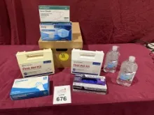 LOT CONSISTING OF ASSORTED FIRST AID KITS, PPE