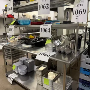 STAINLESS STEEL COOKING LINE TABLE DBL DECK PASS