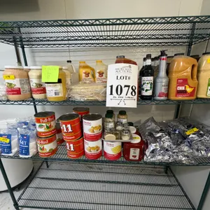 LOT CONSISTING OF FOOD SUPPLIES ON SHELVING UNIT