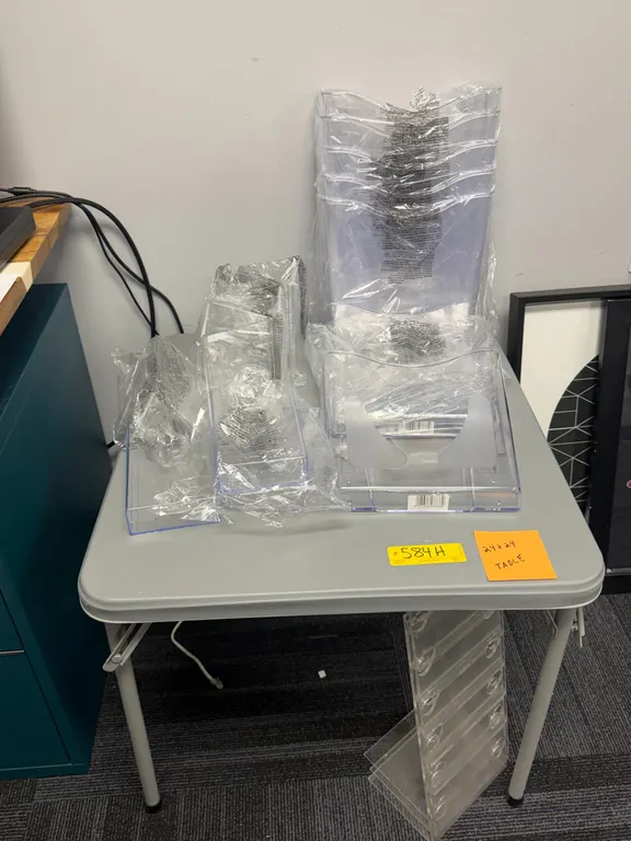PLASTIC FOLDING TABLE WITH CONTENTS